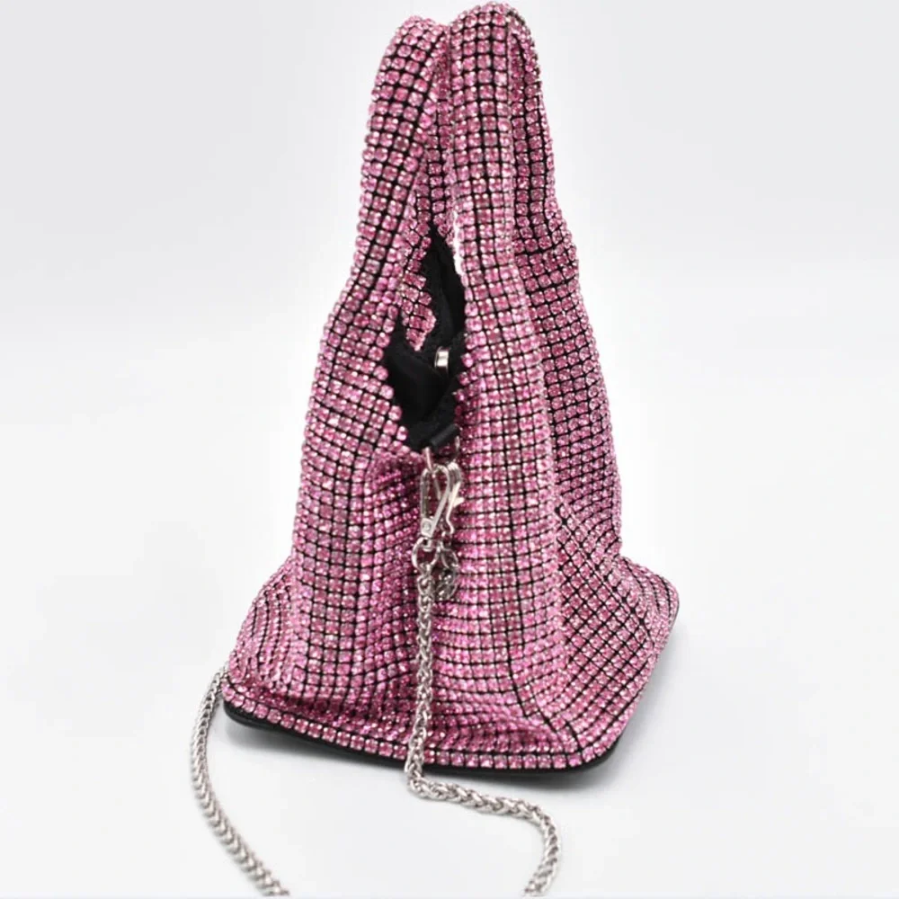 Pink Diamond Crystal Mini Bucket Bag - Picture 3 of 7